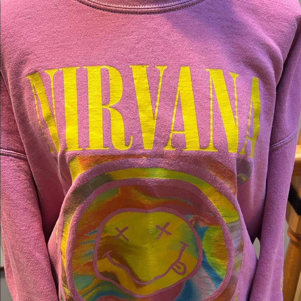 NIRVANA Pink and Yellow Sweatshirt - Picture 2 of 6